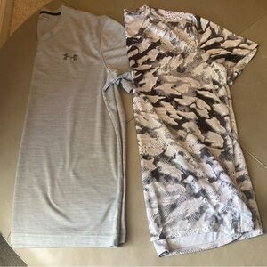 Under Armour Light Gray and Adidas Camo T-Shirts
